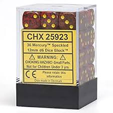 Speckled D6 Set of 36 : Mercury