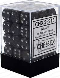 Speckled D6 Set of 36 : Ninja